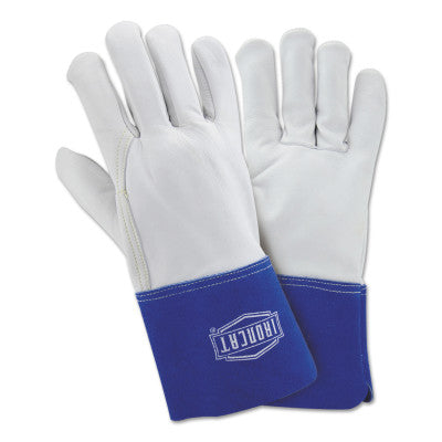 Ironcat Premium Grain Goatskin TIG Welding Gloves, Medium, White, 12 pair