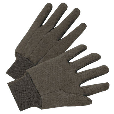Jersey Gloves, Ladies' Large, Brown, Cotton