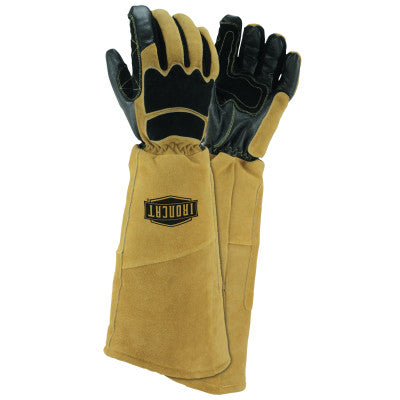Ironcat Stick Welding Gloves, Medium, Tan/Black, Gauntlet, Heat Shield Inserts
