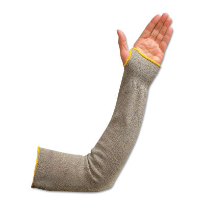 Flame/Cut-Resistant Sleeve w/Thumbhole, 24", Elastic Both Ends, White/Yellow/Bk