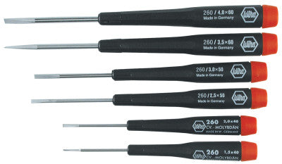 Precision Tool Sets, Slotted, 6 Piece