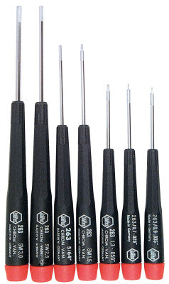 Hex Precision Screwdriver Sets, Hex, 7 Piece