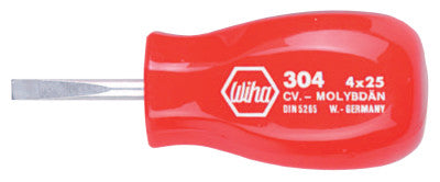 Soft Grip Slotted Stubby Drivers, 1/4 in, 2.95 in Overall L