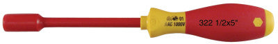 SoftFinish Insulated Nut Drivers, 7/16 in, 9.3 in Overall L, 10 per box