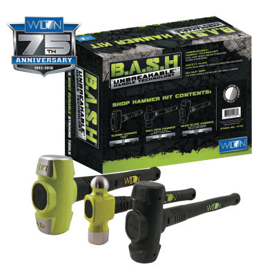 B.A.S.H Shop Hammer Kit, 5 lb; 3 1/4 lb; 5 1/2 lb, Rubber/Steel
