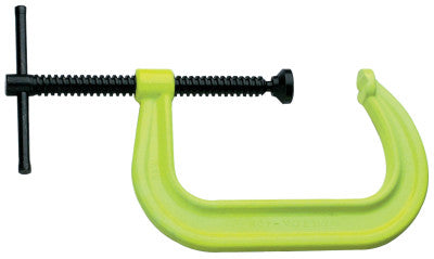 400 SF Hi-Visibility Safety C-Clamps, Sliding Pin, 6 5/16 in Throat Depth