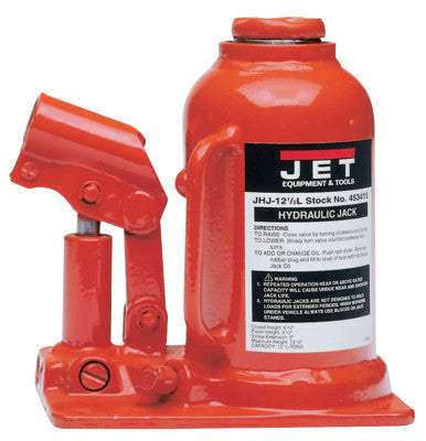JHJ Series Hvy-Duty Industrial Bottle Jack, 5 1/16Wx7 1/4Lx7 1/8-12H, 22 1/2 ton