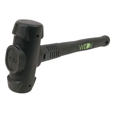 Dead Blow Hammer, 4 lb Head, 16 in Handle, Steel/Vulcanized Rubber, Gray