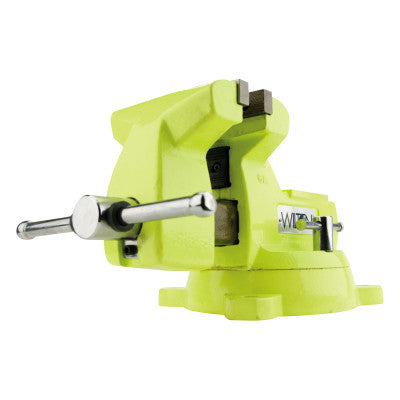 High Visibility Safety Vises, 6 in Jaw, 4 1/8 in Throat, Swivel Base