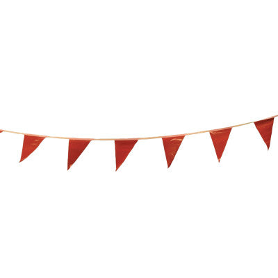Pennants, Vinyl, 9 in x 12 in, Red, 100 ft String