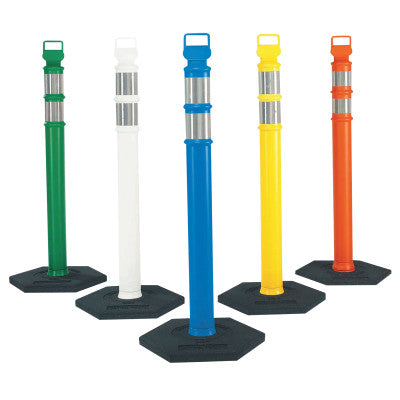 Easy Grab Delineator Posts, 45 in H, Polyethylene, Orange/Silver