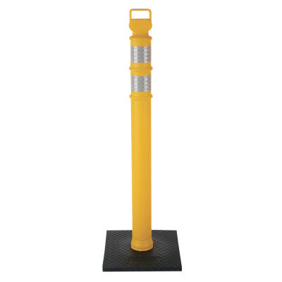 Delineator Post, 45 in, 10 lb Base, Polyethylene/Recycled Rubber, Yellow