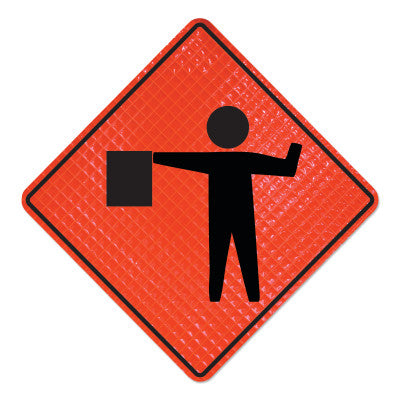 Flagger Symbols, Flagger Symbol, Orange, 36 in L