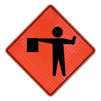 Flagger Symbols, Flagger Symbol, Orange, 48 in L