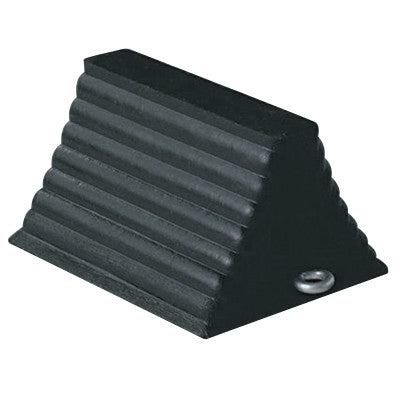 Wheel Chock, 8 in W x 10 in L x 6 in H, Rubber, Black