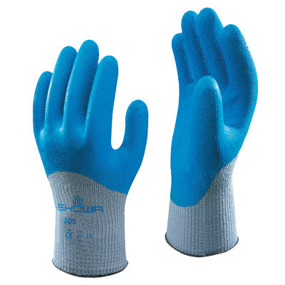 305 Latex Coated Gloves, X-Large, Blue/Gray