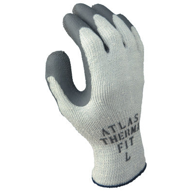 Atlas Therma-Fit 451 Latex Coated Gloves, Large, Gray/Light Gray