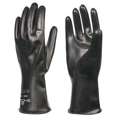 Butyl Chemical-Resistant Gloves, Large, Black