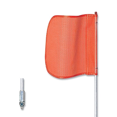 WARNING WHIP6'12" ORANGEFLAGPLAINHEX BASE