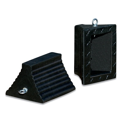 WHEEL CHOCKRBR10"X8"X6"RIBBEDPYRAMIDEYEBOLT