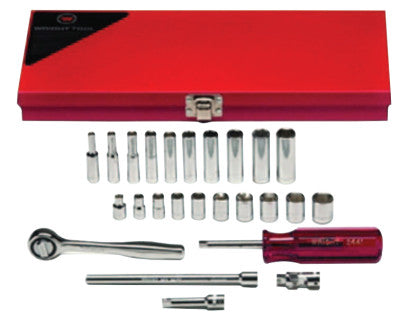 23 Piece Metric Standard & Deep Socket Sets, 1/4 in, 6 Point