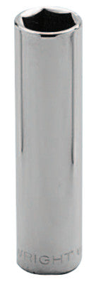 1/4" Dr. Deep Sockets, 1/4 in Drive, 7/16 in, 6 Points