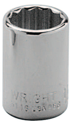 3/8" Dr. Standard Sockets, 3/8 in Drive, 1/2 in, 12 Points, Chrome-Plated