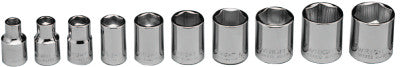 11 Piece Standard Socket Sets, 3/8 in, 6 Point