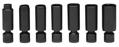 7 Piece Deep Universal Power Socket Sets, 3/8 in, 6 Point