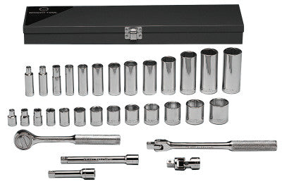 31 Piece Standard & Deep Socket Sets, 3/8 in, 6 Point