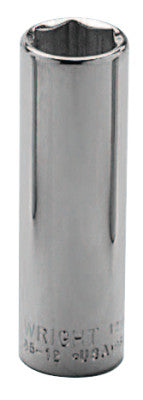 3/8" Dr. Deep Sockets, 3/8 in Drive, 17 mm, 6 Points