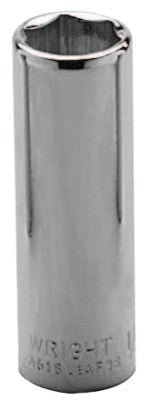 3/8" Dr. Deep Sockets, 3/8 in Drive, 1/2 in, 6 Points