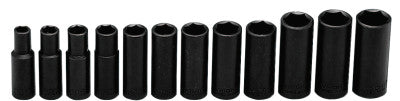 12 Piece Metric Deep Impact Socket Sets, 3/8 in, 6 Point