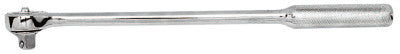 1/2 in Drive Ratchets, Round 15 in, Chrome, Knurled Handle