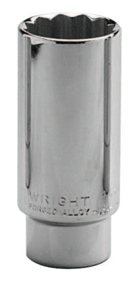 1/2" Dr. Deep Sockets, 1/2 in Drive, 1 in, 12 Points