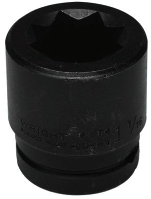 8 Point Double Square Impact Railroad Sockets, 1 in Drive, 2 3/16 in, 8 Points