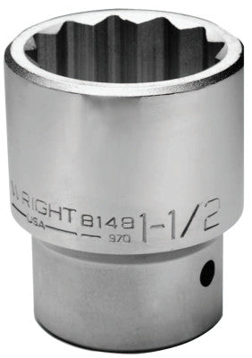 1" Dr. Standard Sockets, 1 in Drive, 3 3/8 in, 12 Points