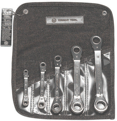 5 Pc. Ratcheting Offset Box Wrench Sets, Inch