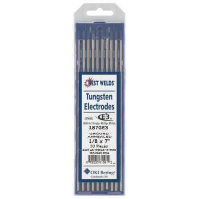 Tungsten Electrodes, 1/8 in Dia., 7 in Long, E3