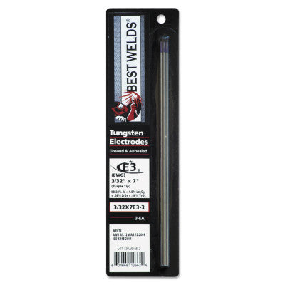 E3 Ground Tungsten, 3/32 in Dia., 7 in Long, E3, 3/PK