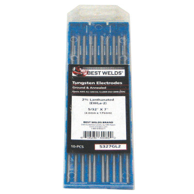 2% Lanthanated Tungsten Electrodes, 1/6 in Dia., 7 in Long