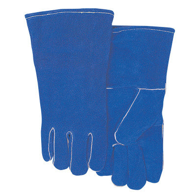 Leather Welding Gloves, Shoulder Split Cowhide, Large, Blue