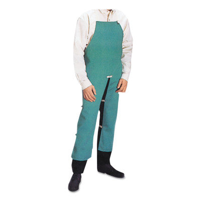 Cotton Sateen Split Leg Bib Aprons, 48 in x 24 in, Cotton Sateen, Visual Green