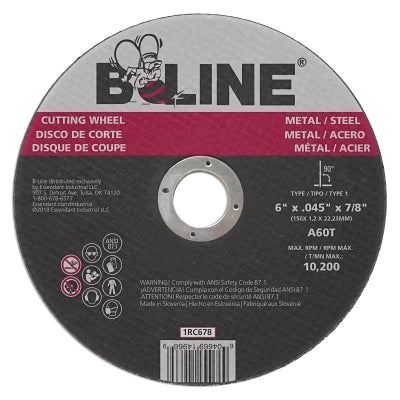 6 X .045 B-LINE T1 CUTTING WHEEL A60T 7/8 A.H.