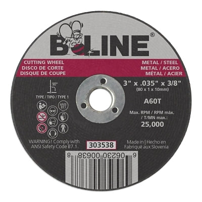 3 X .035 B-LINE T1 CUTTING WHEEL A60T 3/8 A.H.